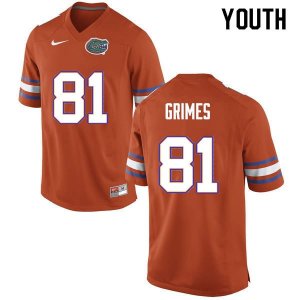 Youth Florida Gators #81 Trevon Grimes NCAA Nike Orange Authentic Stitched College Football Jersey VDK8462TB